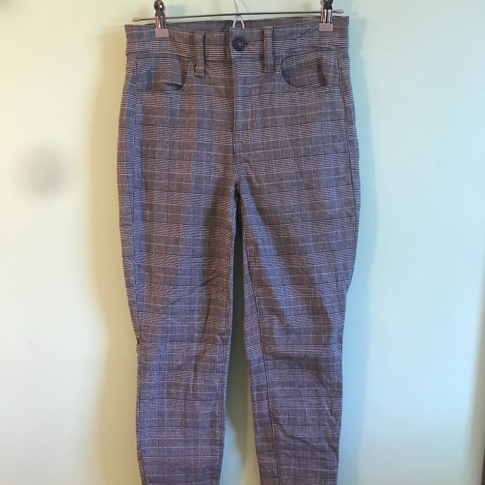 Gray and White Plaid American Eagle Jeans